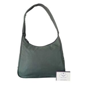 Prada 1998 green Tessuto sport nylon vintage shoulder hobo bag
